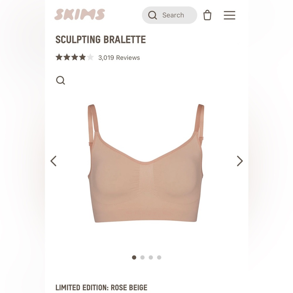 Sculpting bralette rose beige s/m brand new with tags